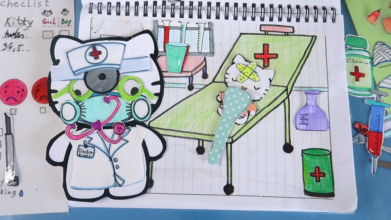 💸paperdiy💸] How to make a paper doctor NEW 다친 고양이 돌보기 | Doctor set ...