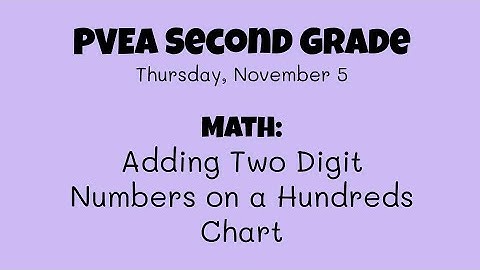 Math (Second Grade): Adding Two Digit Numbers Using a Hundreds Chart