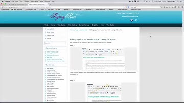 How to add a pdf to a joomla article - Youtube video