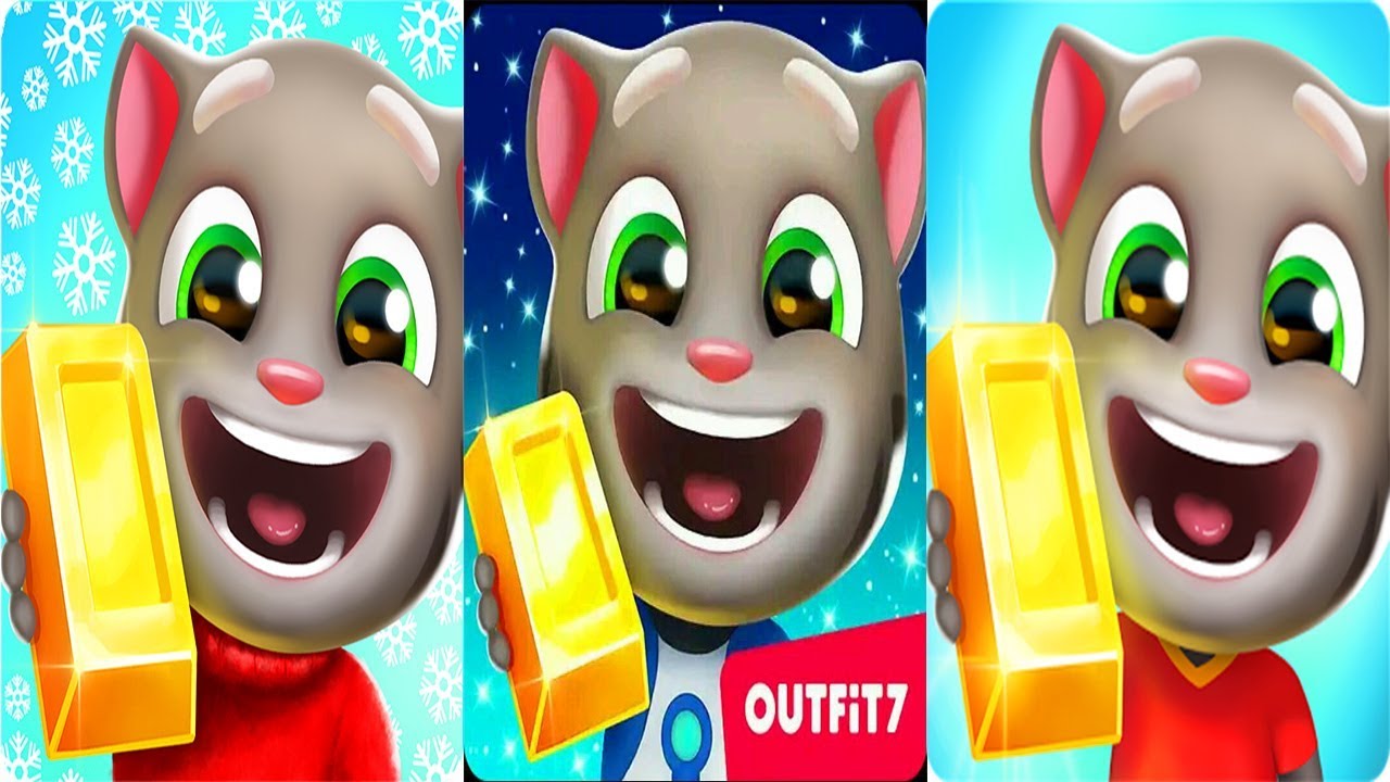 Talking Tom Gold Run Android Gameplay - Talking Angela vs Frosty Tom vs Splashy Tom