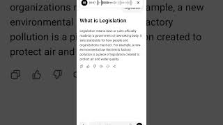 What is Legislation