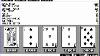 ATARI ST Draw Poker Double Down v2 01 Jeffery Hughes 1988 K SW HIGH RES MONO CHROME 640x400 BW B&W
