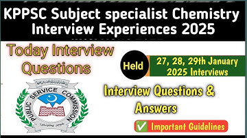 Today KPPSC SS Chemistry Interview questions & answers|27,28,29th Jan SS Chemistry Interviews by MJS