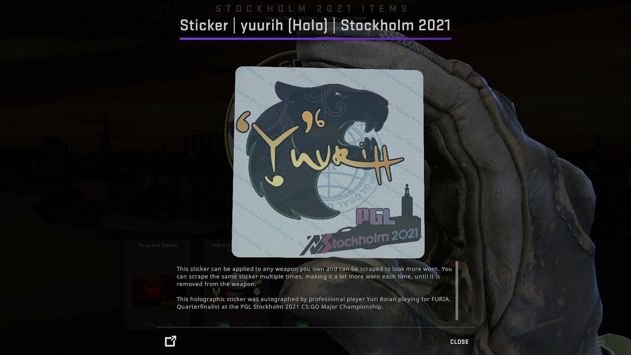 Yuurih Sticker CSGO Sticker yuurih Holo Stockholm 2021 Finalists Autograph Capsule ...
