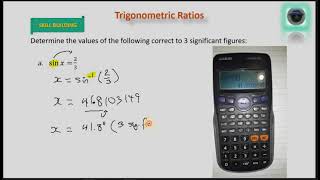 Trigonometry -Using the Calculator to find trig ratios and their inverses| - Lesson 2 of 3 Part (a)