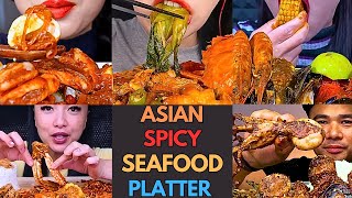 ?️?️? ASMR Spicy Asian Seafood Platter Spicy Buttered Seafood Boil | MUKBANG COMPILATION?️??