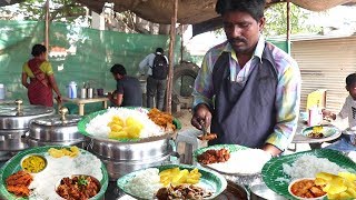Delicious Roadside Meals Hyderabad | Non Veg Meals @ 70 rs | Veg Meals @ 50 rs | Amazing Food Zone