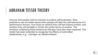 Self evaluation theory