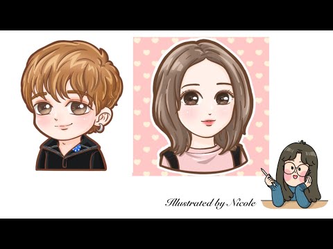 iPad畫畫🎨｜procreate畫畫過程👌｜Procreate painting time lapse -single portrait 卡通頭像繪制過程-更多语音操作技巧讲解欢迎点进主页观看