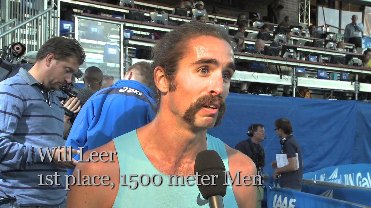 Will Leer in 1st place for 1500meter B Men at DN Galan 2013