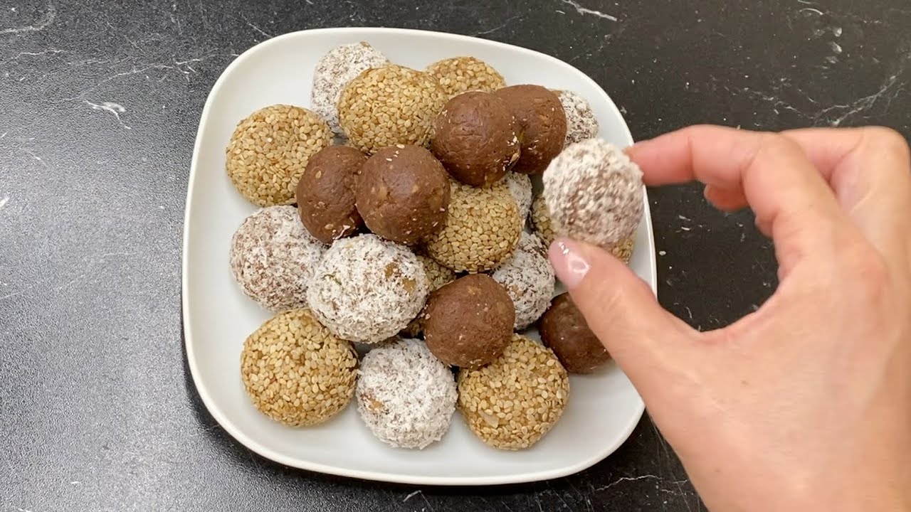 كورات الطاقة ببقايا دبس التمر بطريقة مختلفة بكل سهولة رووعة المذاق 😋😋😋