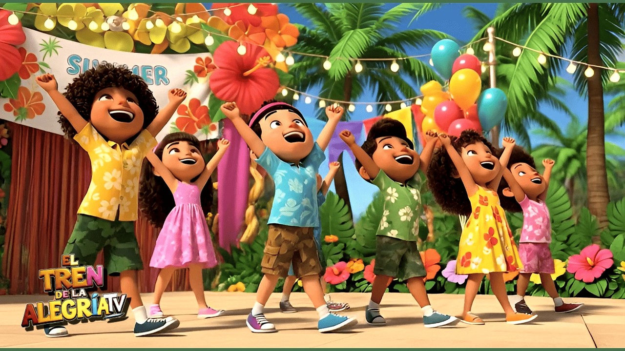  🎉🥳🎶 Fiesta y Diversión ( Merengue Si No Saltas ) 🥁🎶✨– El Tren de la alegría en Español🚂🎥🔥