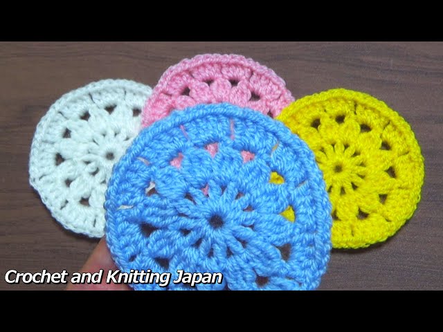 Crochet Round Motif [3 Double Crochet Ponytails] Also great for