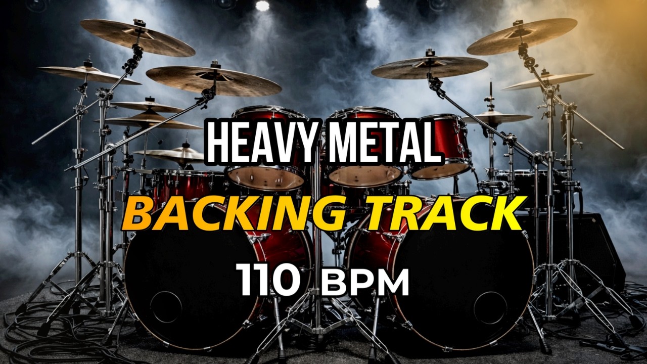 Heavy Metal Drum Backing Track – 110 BPM | Heavy Groove Jam Track