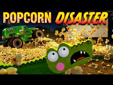 Silly Crocodile Makes TOO MUCH Popcorn!
