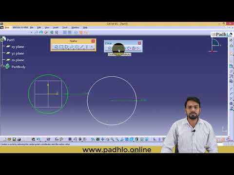 Class 4 - Circle Tool in CATIA by Jitendra Kumar l CAD CAM EXPERTS l PADHLO ONLINE l Mechanical