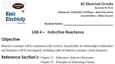 AC Electrical Circuits Lab 4 - (Tektronix) XL Inductive Reactance