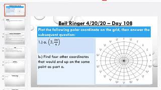 Honors Precalculus Unit 5 Day 5 - Polar Coordinates