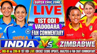 🔴India vs Zimbabwe Women, 1st ODI Match 2026 | IND-W vs ZIM-W Live Cricket Score & Fan Commentary 🎤