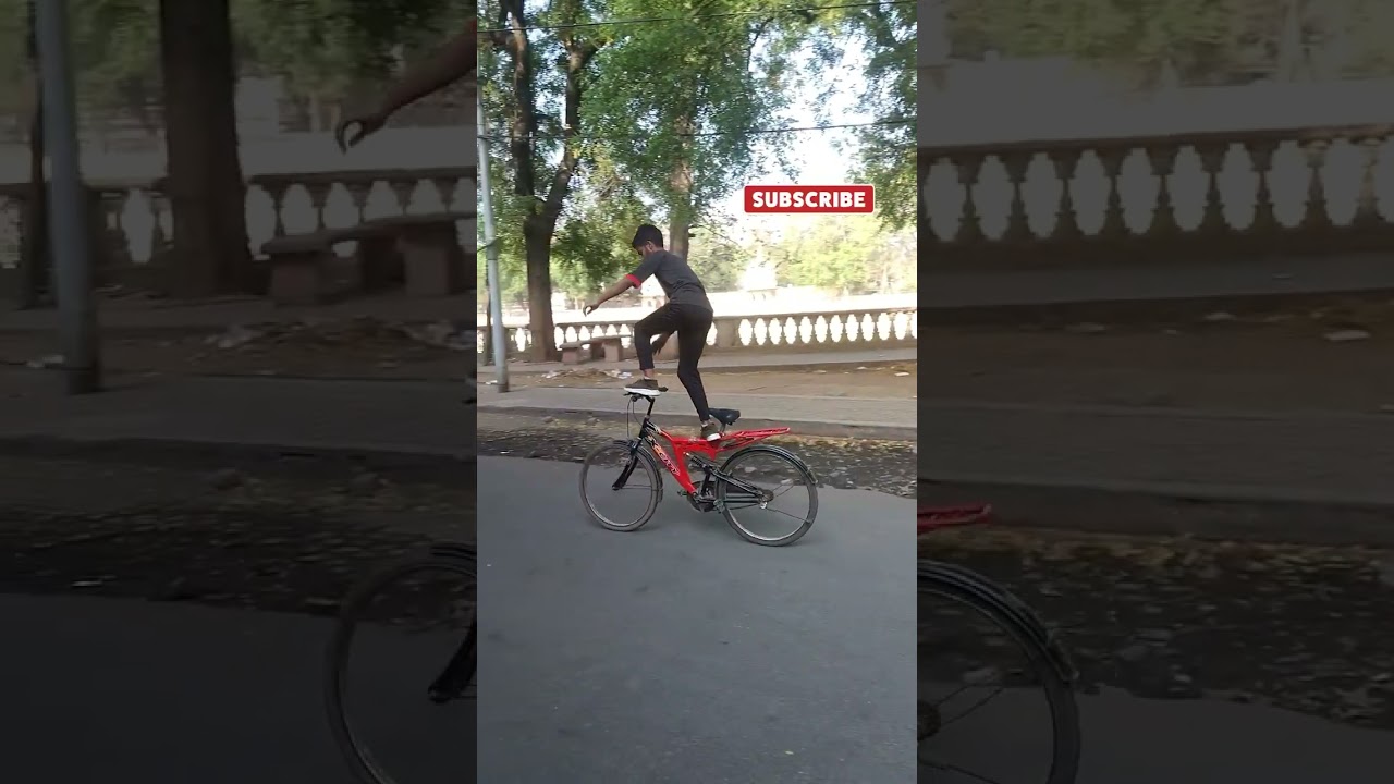 desi cycle se stunt 💪