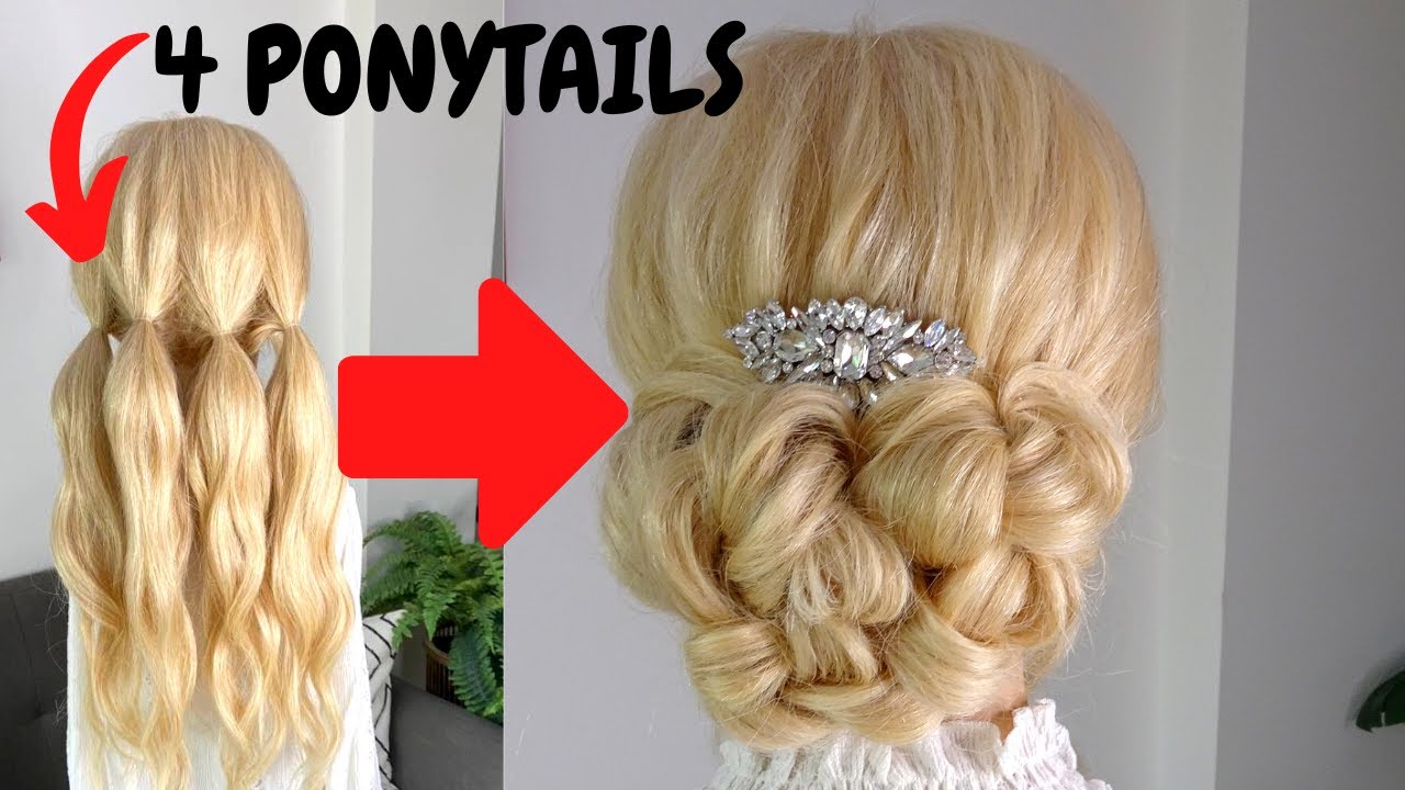 EASY knotted messy bun hairstyle // quick hair tutorial // easy messy ...