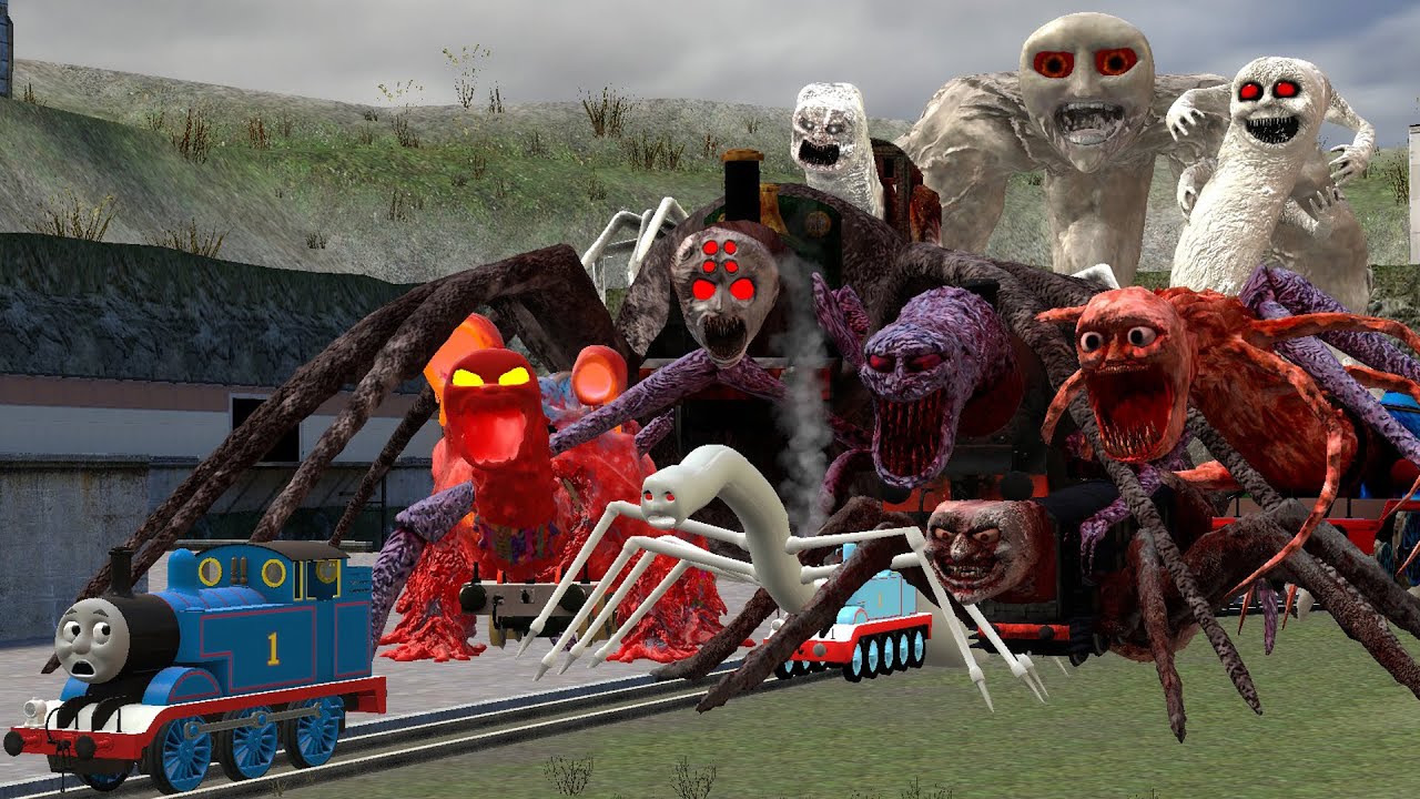 Building a Thomas Train Chased By New Cursed Thomas and Friends Family Monsters In Garry's Mod!????!