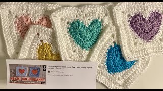 Crochet Heart Square Tutorial