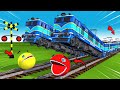 【踏切アニメ】電車は速すぎて危険すぎる🚦 TRAIN VS TWO MS PACMAN Fumikiri 3D Railroad Crossing Train Animation