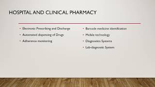 Module 3 Lecture 6 Hospital and clinical pharmacy