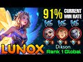 Butterfly Seraphim Lunox 91% Current Win Rate VS 3 Supreme Enemies - Top 1 Global Lunox Dikson - ML