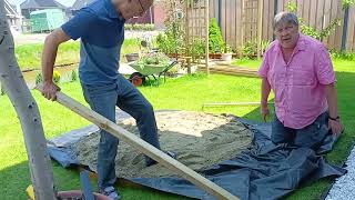 DIY BBQ HELIPAD PLATFORM USING CORTEN STEEL, WOOD AND SAND