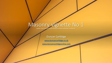 Masonry vignette No  1; Centre lines and mean girths when taking-off quantities.