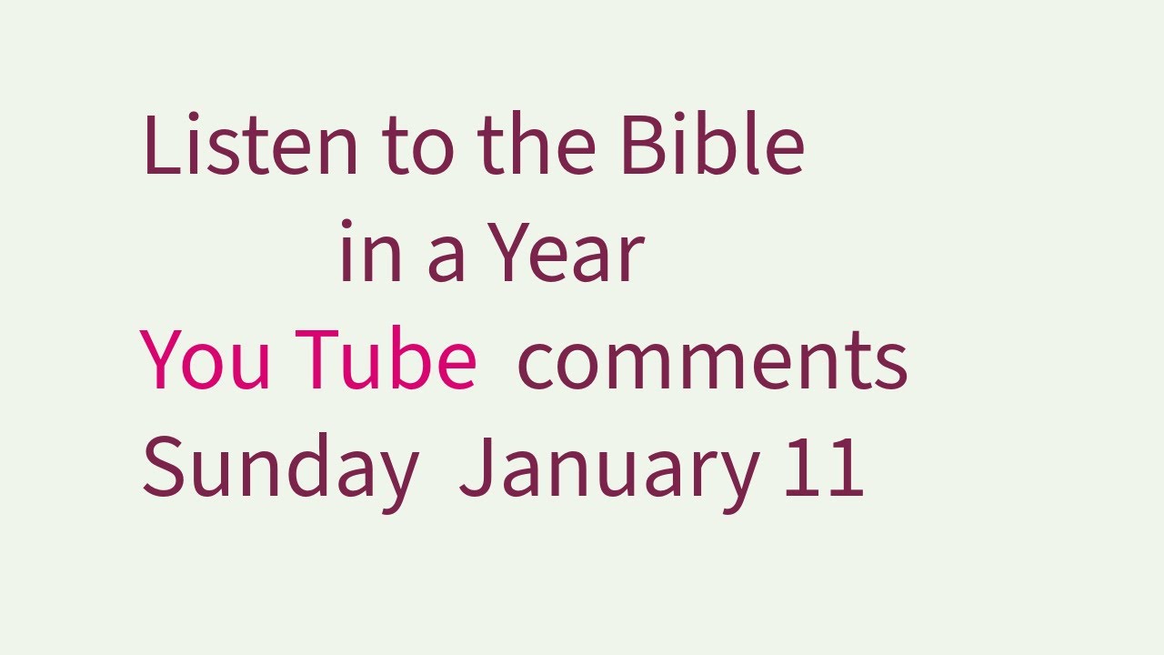 Sunday January 11 Genesis 