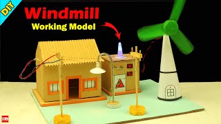 How to make Working model of a wind turbine from cardboard | School Project Update