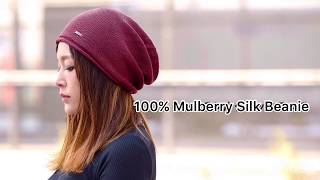 100% Silk Beanie, Womens Slouch Hat, Mens Slouchy Beanie, Made in Japan - Casualbox