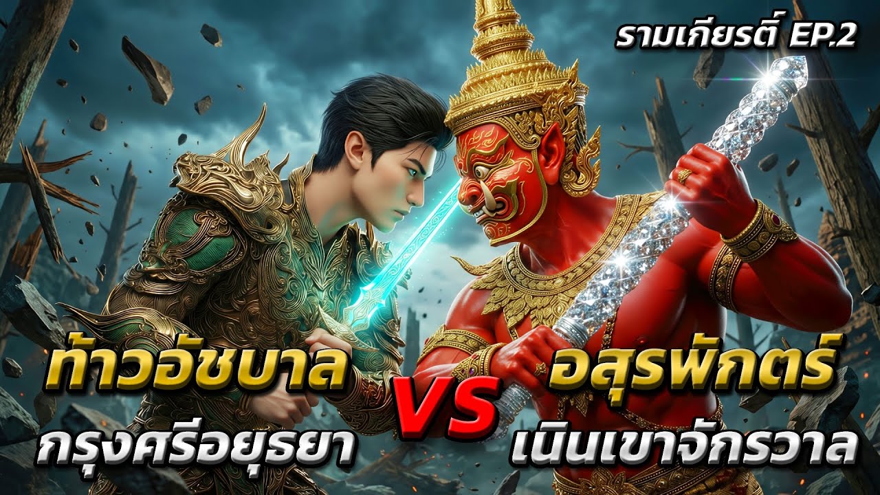 มนุษย์คนแรก! ที่ต้องสู้กับพญายักษ์ระดับสูงแบบตัวต่อตัว อสุรพักตร์ VS ท้าวอัชบาล | รามเกียรติ์ EP.2