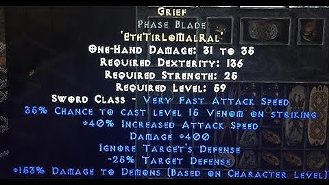 Diablo 2 Resurrects - Rolling Grief Runeword!