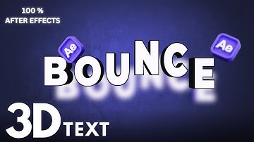 Easy 3D Bounce Text Animation in After Effects | After Effects Tutorials Bounce Text Animation