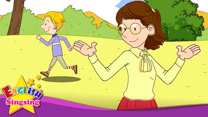 What is he doing? He is running. (Present progressive) - Rap for Kids - English song with lyrics