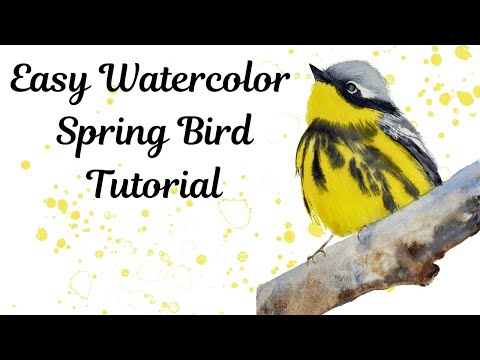 Easy Watercolor Spring Bird Tutorial
