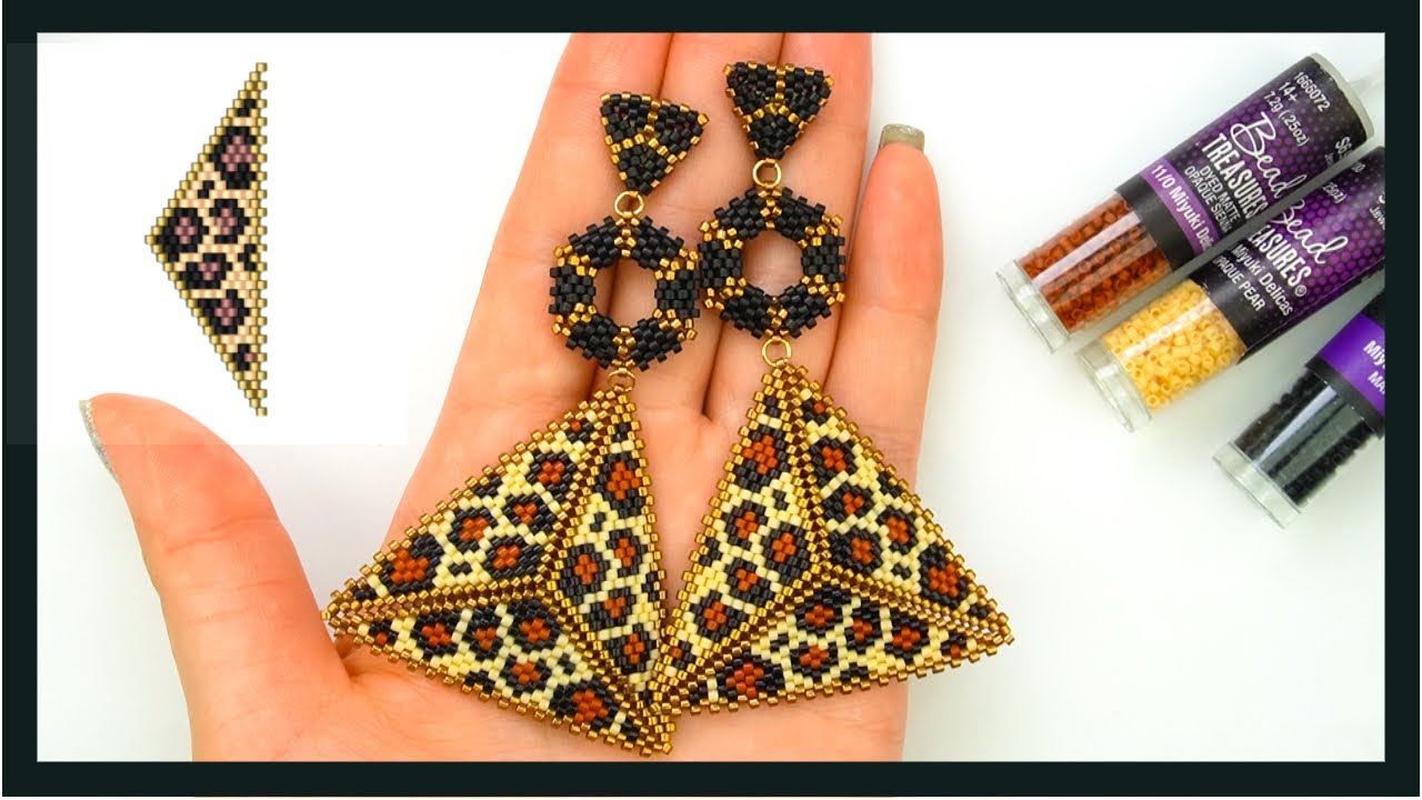 ARETES / PEYOTE TRIANGULAR /ANIMAL PRINT/ARETES ANIMAL PRINT