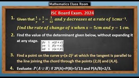 ISC exam. 2024 solved by Maity Sir.