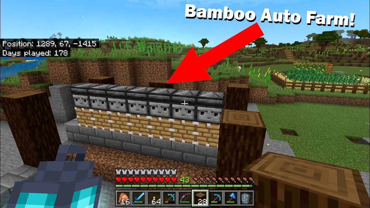 Minecraft - Stoneholm Episode 3, Part 1: Tour, Plans, Auto Bamboo Farm, And A Creepy Villager?