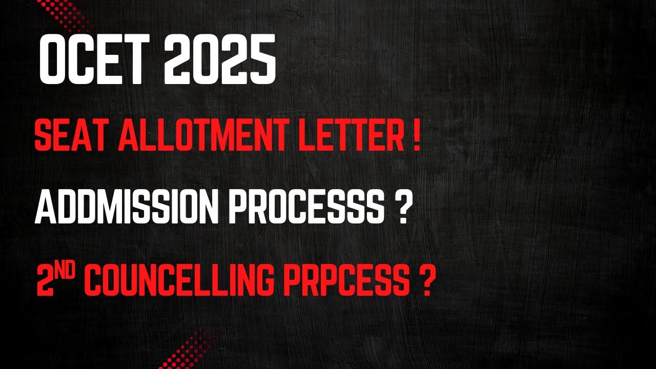 OCET 2025 Seat Allotment Result || OCET B. pharmacy Councelling Result Seat Allotment