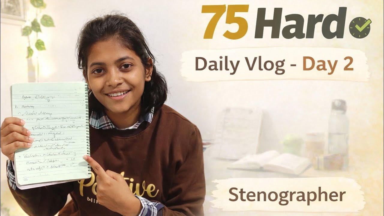 75 Hard Day 2| Stenographer Daily Study Vlog