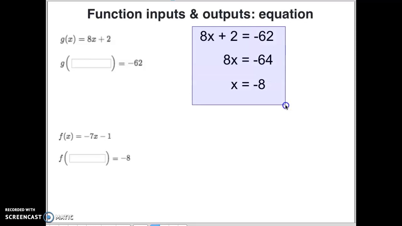 Function Inputs Outputs Equation YouTube Function Inputs Outputs Equation YouTube