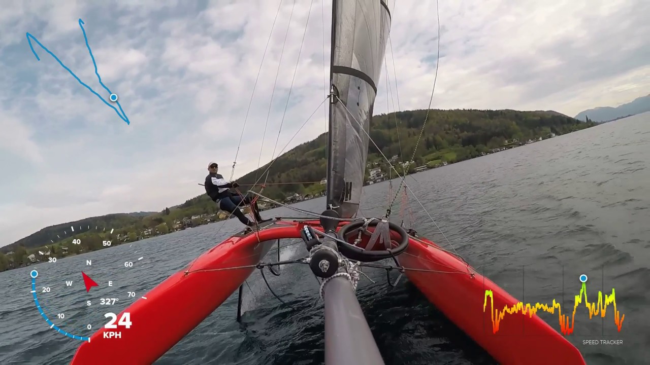 first time singlehanded whisper catamaran foiling