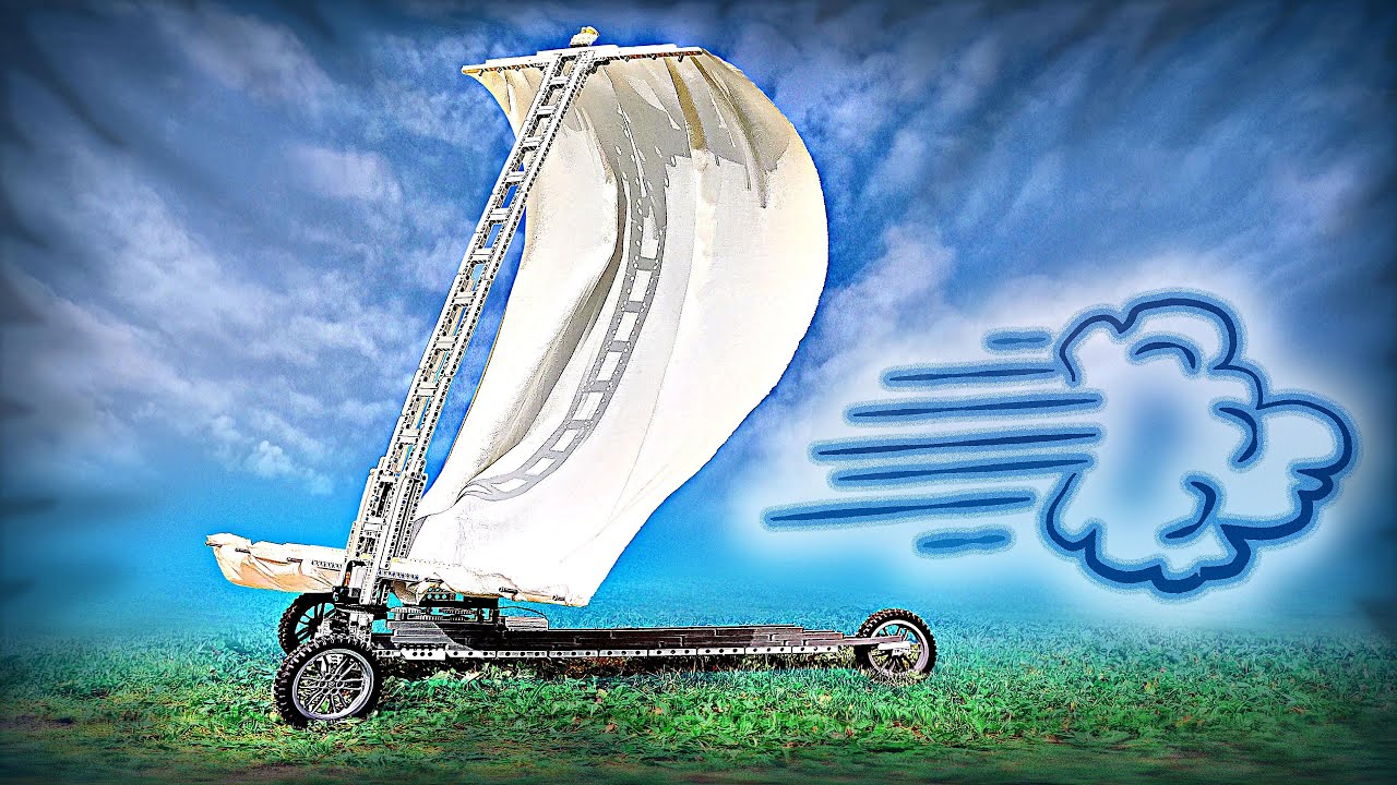 LEGO Sailboat on Wheels - ONLY WIND POWER!