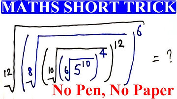 No Pen No Paper Ditectly Solve | Maths Short Trick For All Exam | Latest Trick