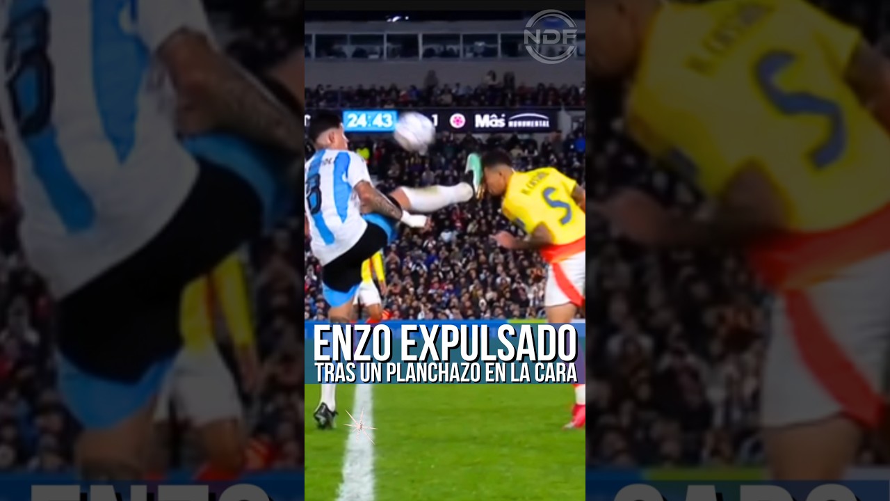 La roja directa a Enzo Fernandez por este planchazo 😱